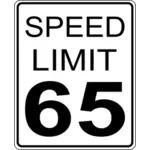 制限速度 65 道路標識ベクトル画像