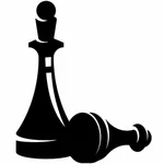 الشطرنج قطعة صورة ظلية قصاصة فنية