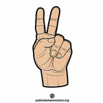 Hand gesture peace sign