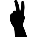 סמל השלום על ידי היד בתמונה וקטורית