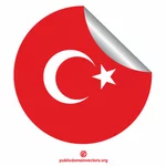 Etiqueta adhesiva de pelar bandera turca