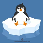 Pingouin se reposant sur la glace