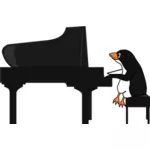 Penguin playing piano