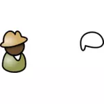 Vector graphics of brown shades guy user icon