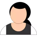 Vetor desenho do avatar de mulher com o rosto em branco
