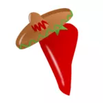 Pepper with sombrero vector image