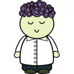 Vector image of male avatar with curly hair