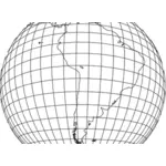 Globe with meridians and parallels vector clip art