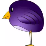 Pieni pyöreä violetti lintu seisoo vektorigrafiikka
