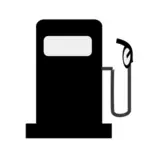 Black and white illustration of petrol station icon