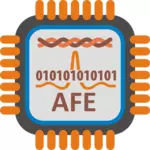 ADSL AFE माइक्रोप्रोसेसर वेक्टर छवि