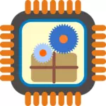 Image vectorielle d'icône processeur paquet stylisée