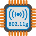 802.11g WiFi chip set stylized icon vector clip art