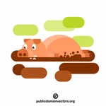 猪在泥里