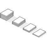 Mormanele de hârtie de linie de arta vector miniaturi