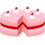 Vektor-Illustration von Rosa Kuchen ohne Platte