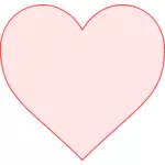 Rosa Herz mit roten Rand-Vektor-Bild