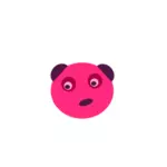 Pink teddy dengan telinga ungu