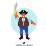 Pirate with a raised sword
