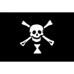 Pirate flag in black and white vector image