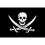 Clipart vetorial do pirata jack em preto e branco