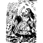Alice in gambling card Wonderland vector clip art