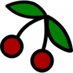 Körsbär frukt ikonen vektorritning