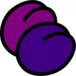 Gambar vektor ikon buah plum