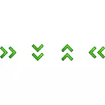 Green double arrows set vector image