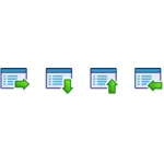 Zielone menu wektor zestaw ikon