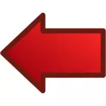 Flecha roja apuntando hacia la izquierda dibujo vectorial