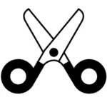 Open scissors icon vector drawing