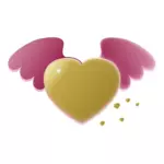 Corazón con alas vector clip art