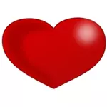 Red Glossy Valentine heart vector drawing