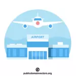 हवाई अड्डे के ऊपर से उड़ान भरने वाला विमान