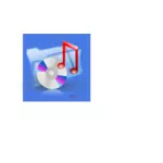Fond bleu musique fichier lien ordinateur icône dessin vectoriel