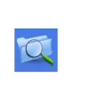 רקע כחול חיפוש באפשרות המחשב סמל גרפיקה וקטורית
