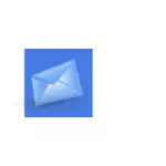 Dibujo vectorial icono ordenador: correo electrónico fondo azul