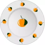 オレンジ色のパターン プレートのベクトル画像