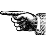 Yaşlı adamın parmak sol tarafına işaret