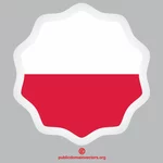 波兰国旗圆形贴纸