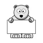 Lední medvěd drží prázdné dávaného vektorové grafiky