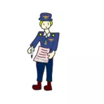 Illustrazione vettoriale di ufficiale di polizia