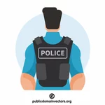 Policeman in bulletproof vest