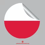 Etiqueta adhesiva de pelar la bandera polaca