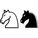 Graphiques vectoriels du cheval aux échecs signe