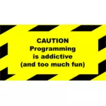 Programming addictive sign vector image