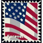 USA flag postal stamp vector illustration