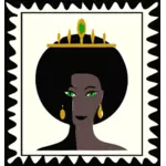 Vector graphics of stamp with queen
