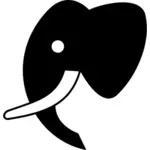 Image vectorielle de signe de tête d'éléphant